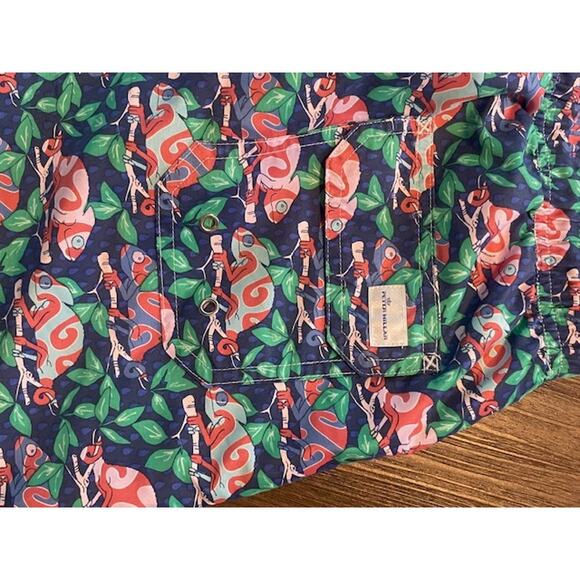 Peter Millar Size XL Swim Surf Trunks Navy Iguana - Picture 3 of 4